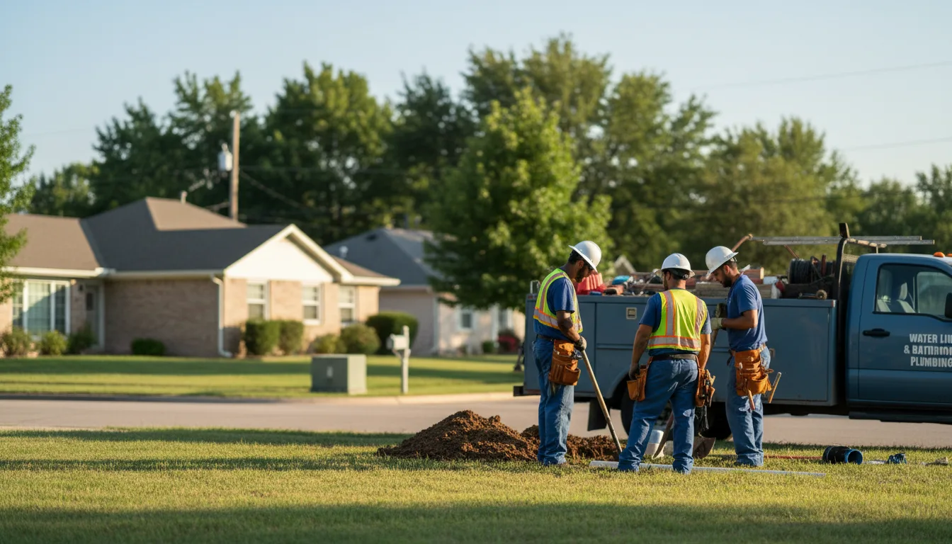 Residential water line and bathroom plumbing service in Novinger, MO